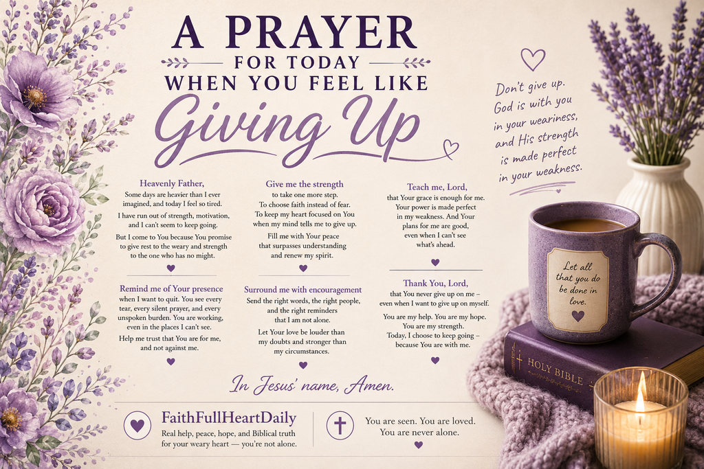 A prayer for today when you feel like giving up - encouragement to trust God